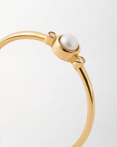 Pearl Diamond Trio Ring