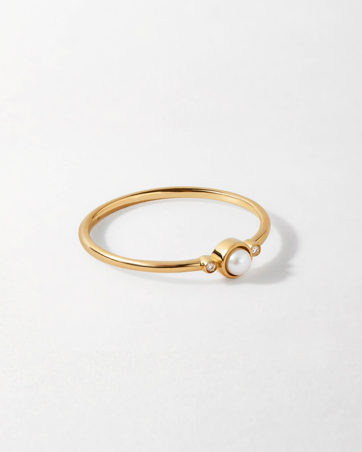 Pearl Diamond Trio Ring