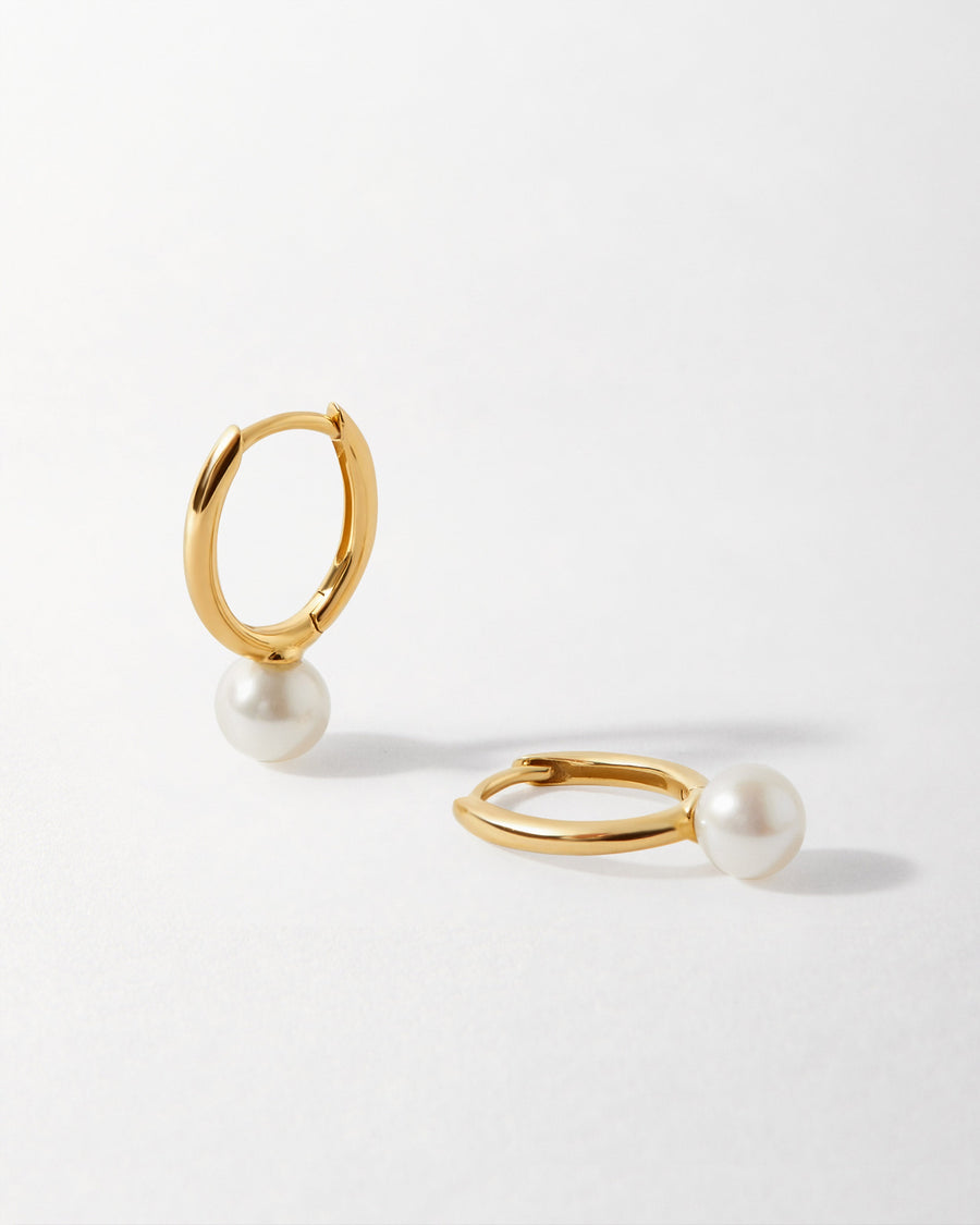 Pearl Oval Hoop Earrings