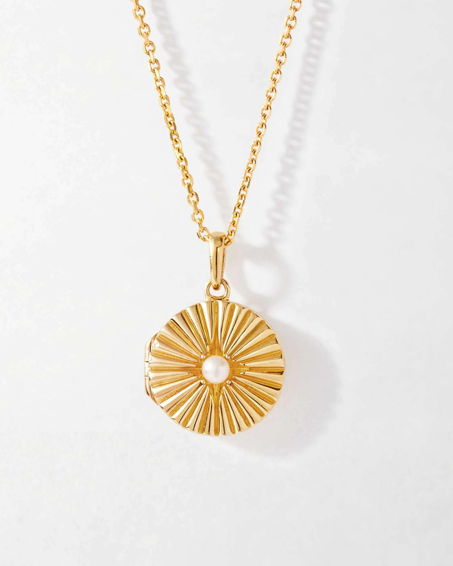 Radiant Pearl Locket Necklace