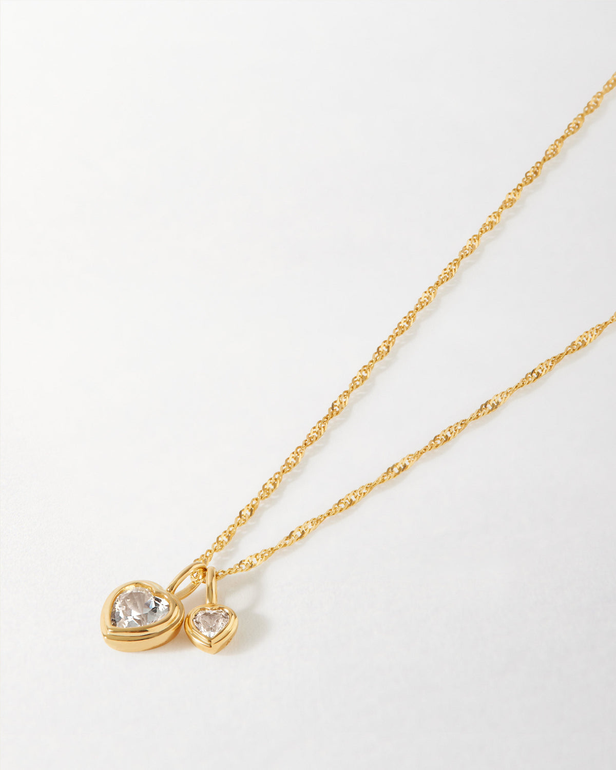 Heart Set Necklaces - White Sapphire