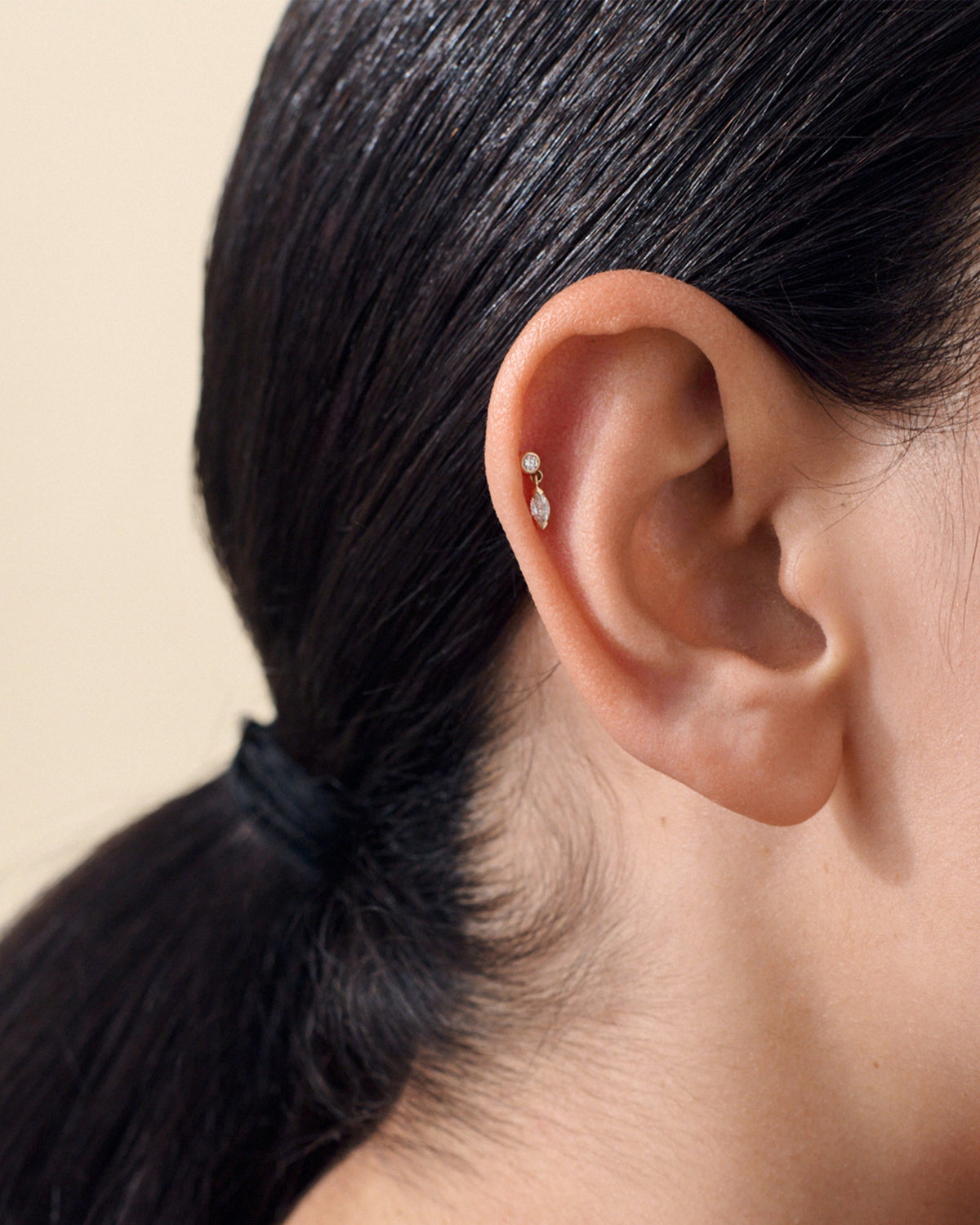 Lab-Grown Marquise Diamond Piercing Earring