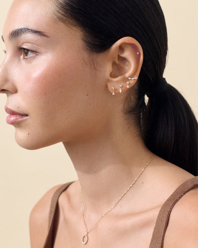 Lab-Grown Marquise Diamond Piercing Earring