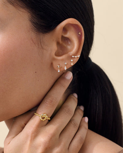 Lab-Grown Marquise Diamond Piercing Earring