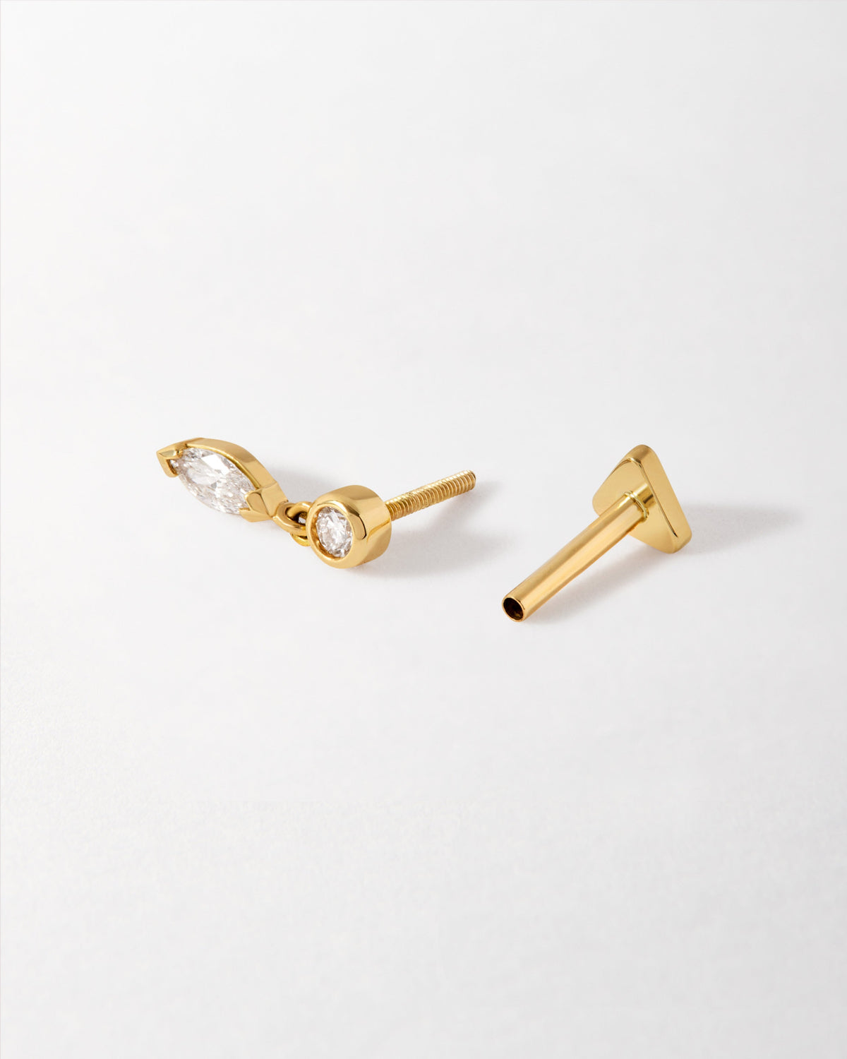Lab-Grown Marquise Diamond Piercing Earring