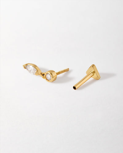Lab-Grown Marquise Diamond Piercing Earring