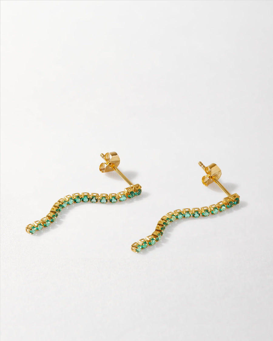 Tennis Emerald Drop Earrings