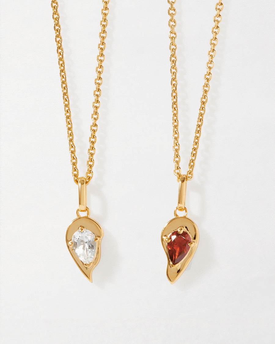 Toi et Moi Garnet & Topaz Friendship Necklaces