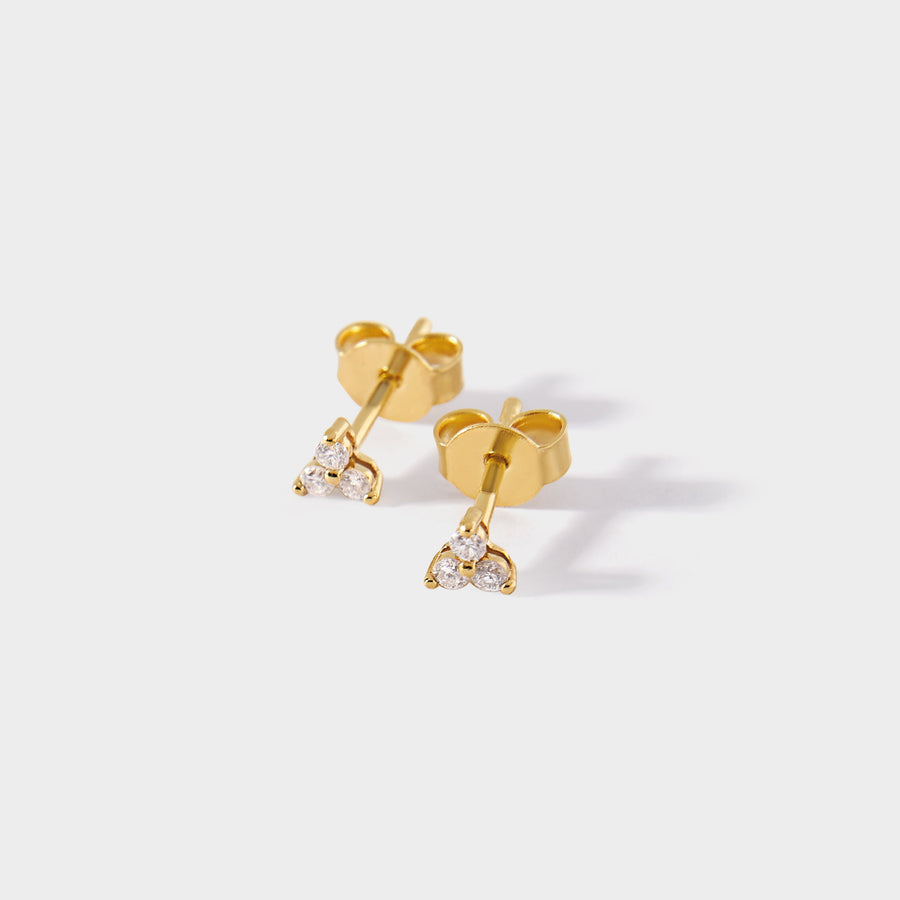 Trillion Diamond Stud Earrings