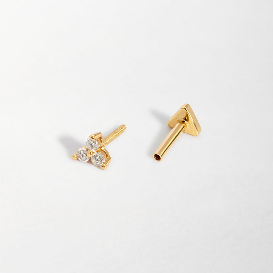 Trillion Diamond Piercing Earring