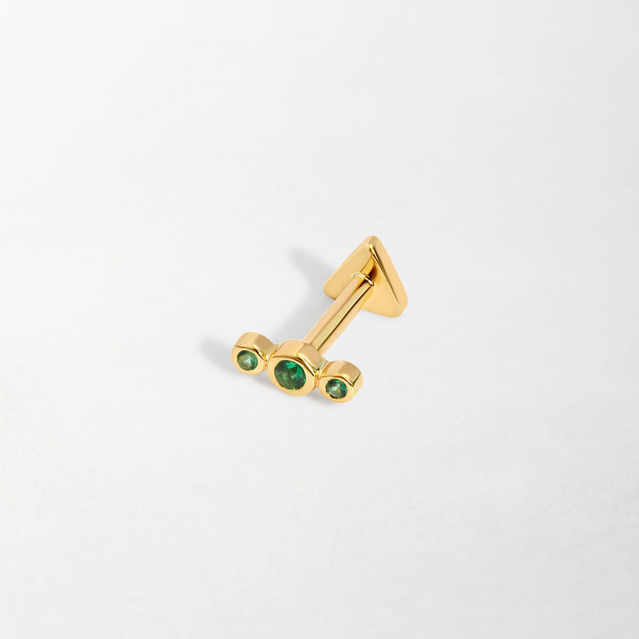 Triple Emerald Piercing Earring