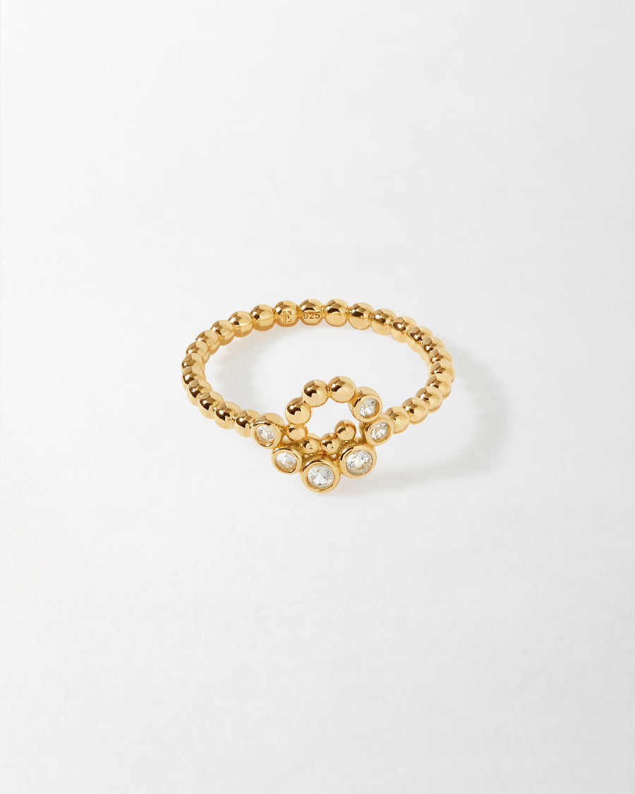 Twist White Sapphire Ring