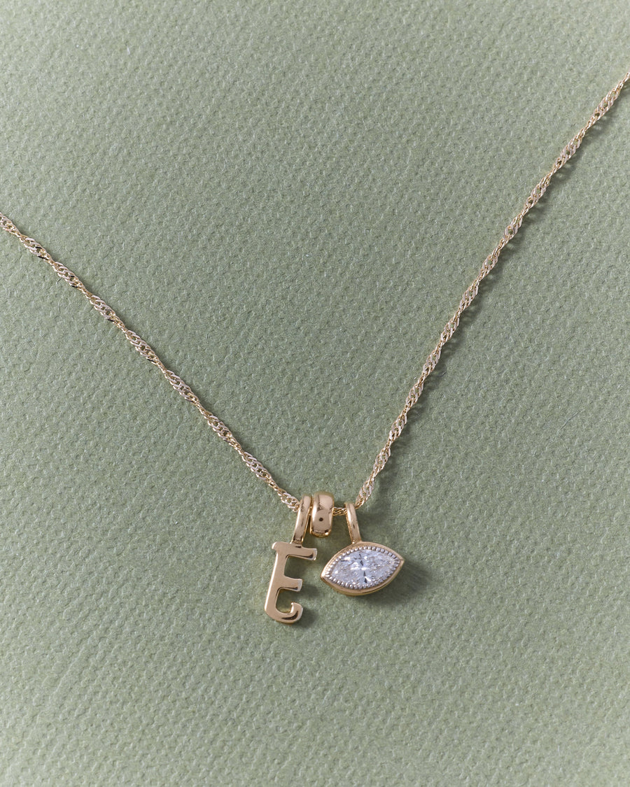 Initial & Diamond Pendant Necklace