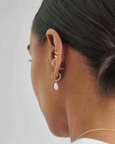Dusk Pearl Charm Earrings