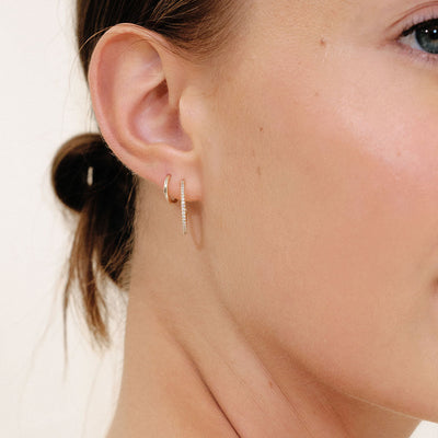 Pavé Diamond Hoop Earrings
