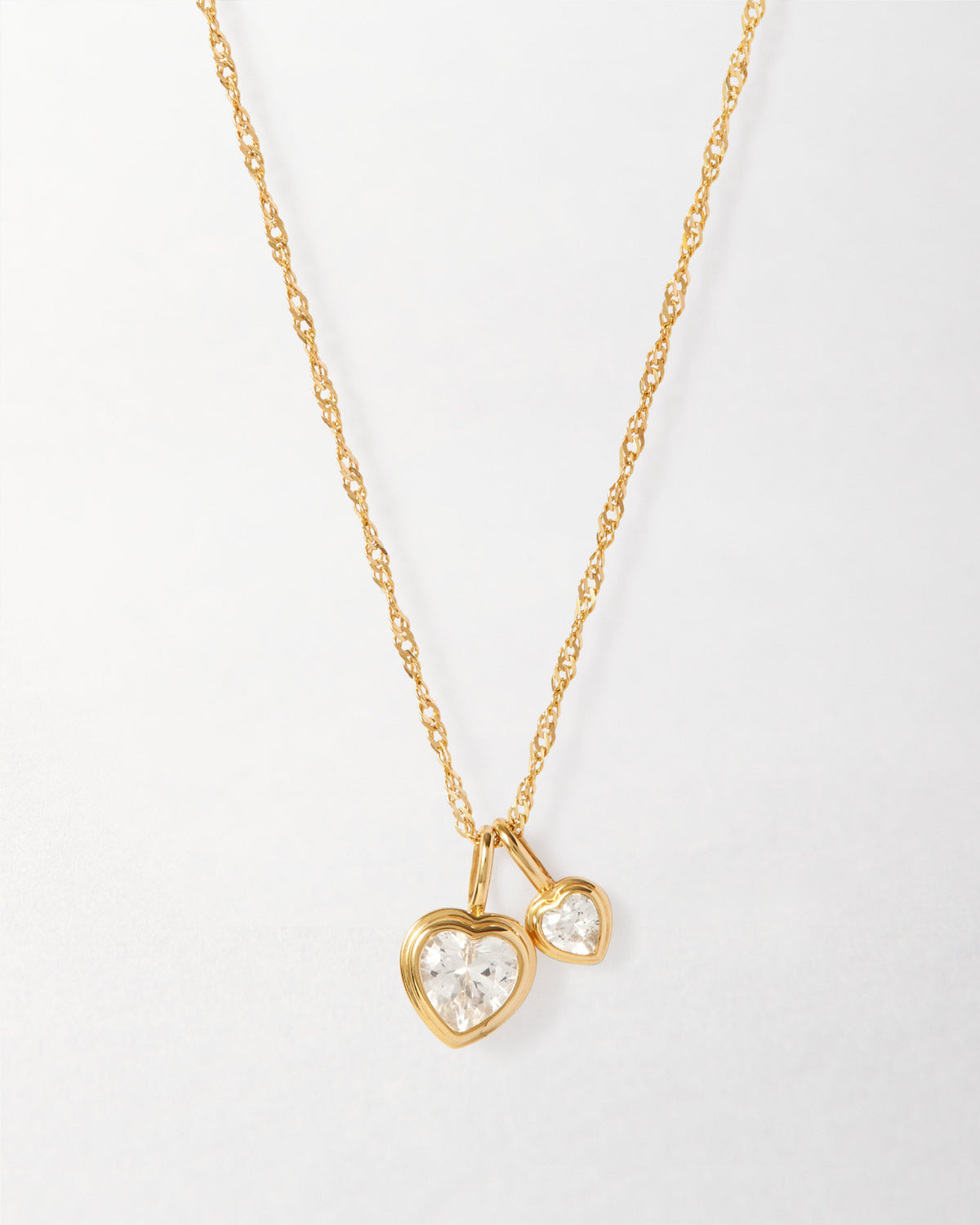 Heart Set Necklaces - White Sapphire