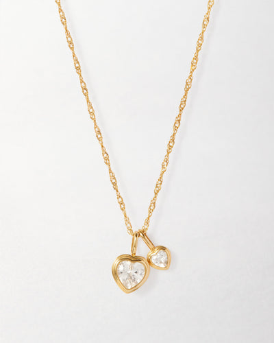 Heart Set Necklaces - White Sapphire